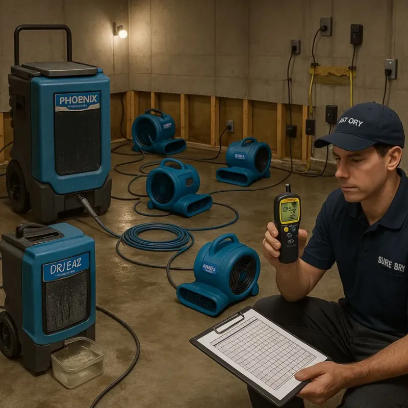 Structural Drying and Dehumidification process in San Luis Obispo County, CA